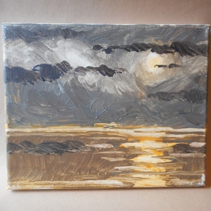 California Plein Air Impressionist Moonlighton the Water Sea By Rod Norman Original Acrylic Painting