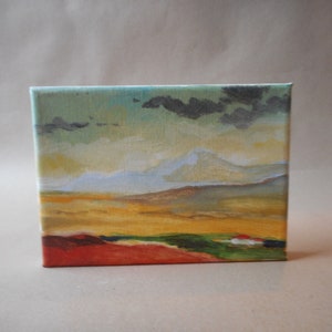 California Plein Air Impressionist Pastural Valley with Montains By Rod Norman Original Acrylic Painting