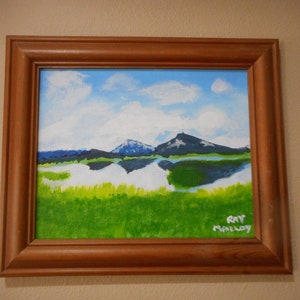 Snow Covered Mountain Range Cascades Roy Malloy Original Oil Painting