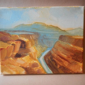 California Plein Air Impressionist Rocky Canyon and River  By Rod Norman Original Acrylic Painting