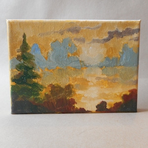 California Plein Air Impressionist Sunset On the Mountains By Rod Norman Original Acrylic Painting