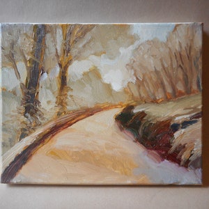 California Plein Air Impressionist Bend in the Country Road By Rod Norman Original Acrylic Painting
