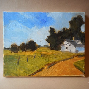 California Plein Air Impressionist The Old Farm Road By Rod Norman Original Acrylic Painting
