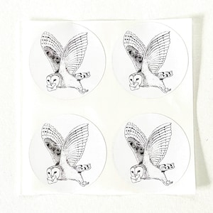 Set of 4 stickers Barnowl
