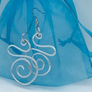 Aluminum Swirl Earrings: Lightweight, Sterling Silver Ear Wire