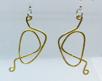 Unique Wire Wrappped Twist Aluminum Earrings, Gift for Her, Graduation Gift Idea