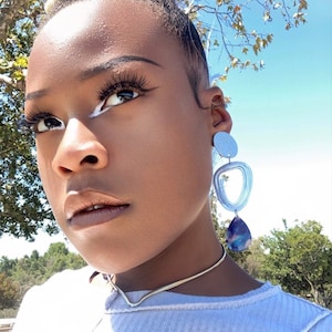 Aluminum Swirl Clip-on Earrings: Acrylic Teardrop Design Award Entry 2022