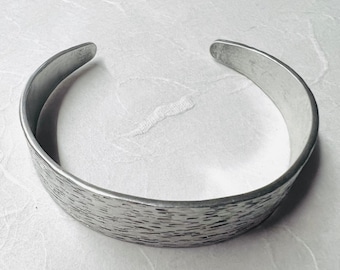 Aluminum Textured Bark Cuff Bracelet