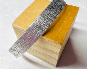 Aluminum Textured Linen Cuff Bracelet