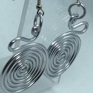 Aluminum Wire Swirl Earrings: Stainless Steel Ear Wire
