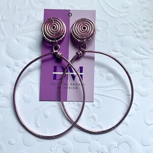 Reserved for Etsy Design Award 2023 Available for Purchase Clip-on Aluminum Textured Teardrop Hoop Earrings image 2