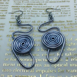 Aluminum Wire Swirl Earrings: Lightweight Sterling Silver Ear Wire