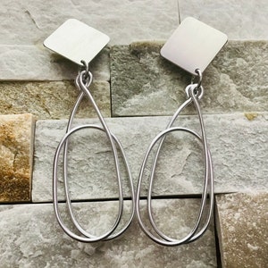 Silber Ohrclips Oval Creolen: Aluminium Doppeldraht