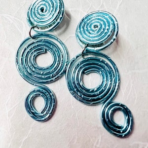 Ohrclips, Aluminium, geschlossene S-Swirl-Ohrringe