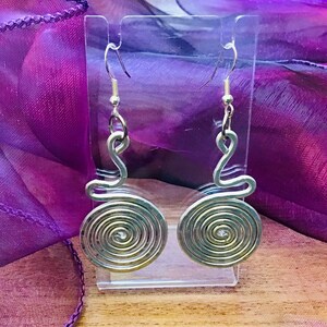 Hammered Aluminum Swirl Earrings: Sterling Silver Ear Wire