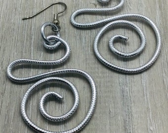 Aluminum Swirl Too Earrings, Gifts for Her, Graduation Gift Idea