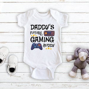 Daddy's Future Gaming Buddy - Funny Cute Baby Bodysuit - Baby Boy