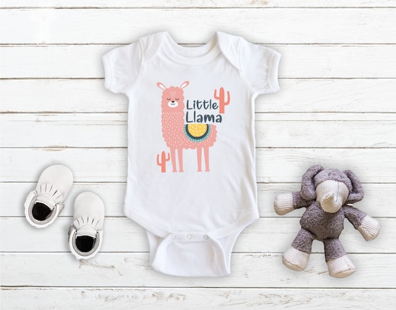 Little Llama Baby Bodysuit Baby Girl Cute Cactus Succulent