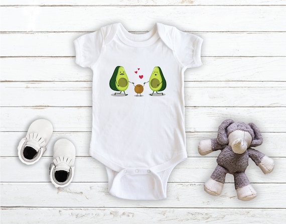 Newborn Avocado Family Mommy Daddy Baby Baby Bodysuit Cute