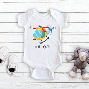 Heli-Cute Helicopter - Baby Bodysuit - Baby Boy - Funny Baby Gift