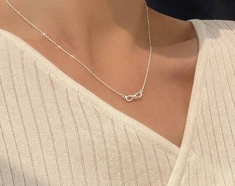 Sterling Silver Infinity Necklaces, Dainty Infinity necklace, Silver Infinity necklace, Eternity Love Jewellery Gift for Her, 2B