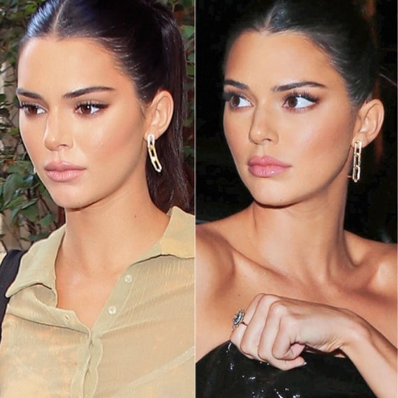 Kendall Jenner Safety Pin Earrings 2024 www.alhudapk