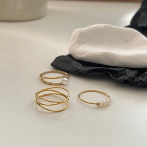 Dünner Multiband-Goldring, zierlicher gewickelter Ring, Spiralring, zierlicher Goldring, Geschenk für sie, 5A Bild 10