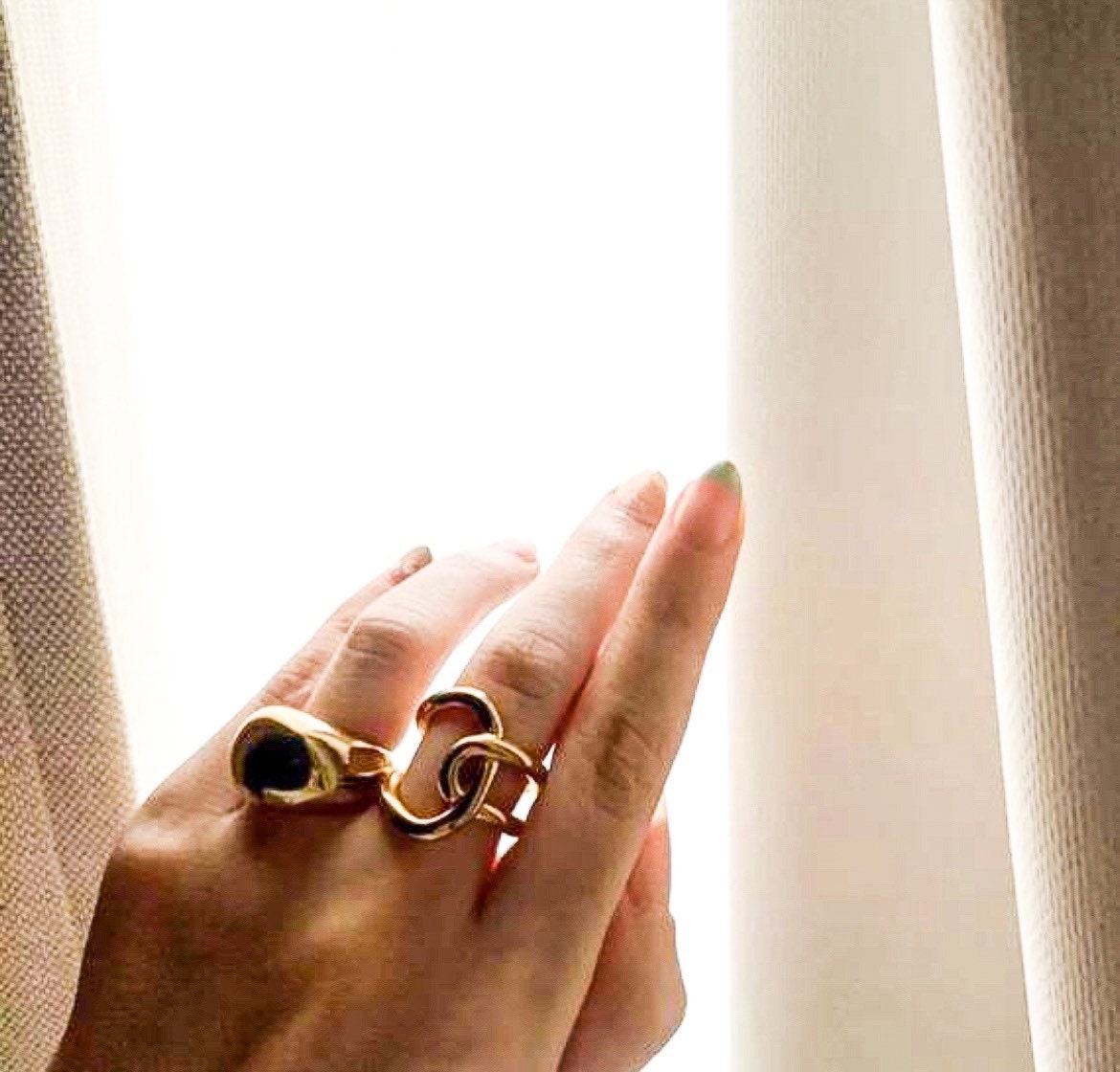 Interlock Gold Knot Ring statement gold ring eternity ring Etsy