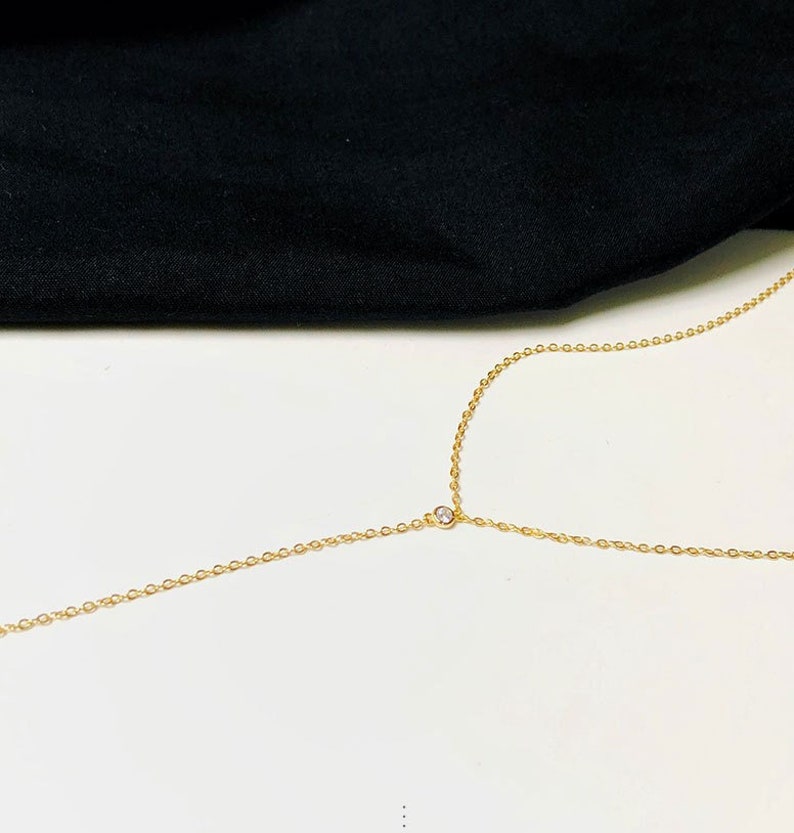 Dainty 14K Gold Lariat Necklace Y Necklace Sterling Silver Etsy