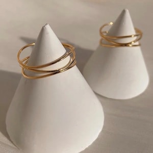 Dünner Multiband-Goldring, zierlicher gewickelter Ring, Spiralring, zierlicher Goldring, Geschenk für sie, 5A Bild 8