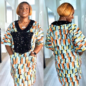African Print Dress| African Midi Dress | African Short Dress| African clothing for women