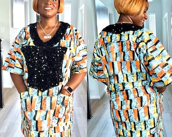 African Print Dress| African Midi Dress | African Short Dress| African clothing for women
