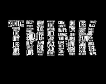 THINK Anti Mobben Lehrer Schüler THINK Love, Kind, Gleichheit PNG Datei Digital Download Datei Personal Use Transparent Hintergrund