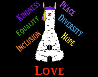 Free Free Peace Love Llama Svg