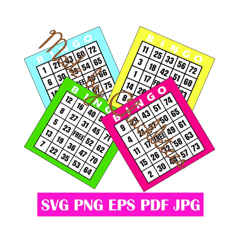 Bingo Cards Printable Pdfs And Svg S Separate And Together Etsy