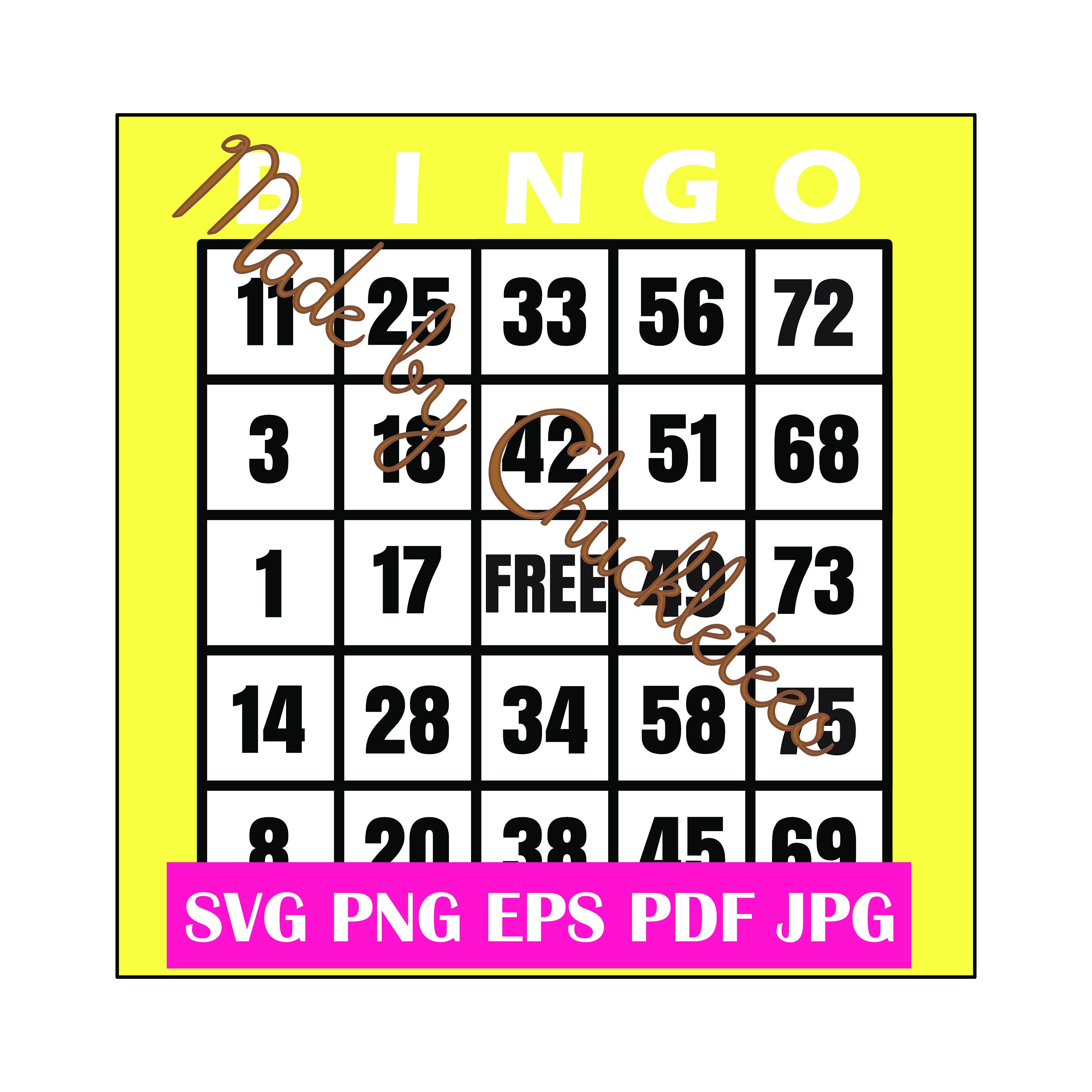 Bingo Cards Printable Pdfs and SVG S Separate and Together Cutting File ...