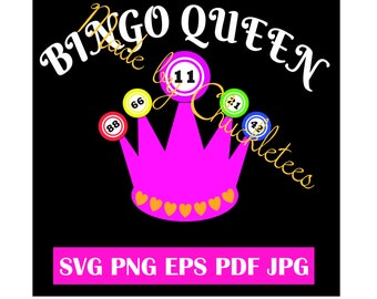 Bingo Queen SVG Schneidedatei oder Druck für kommerzielle Zwecke