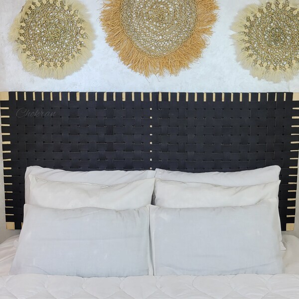 King Size Headboard Black Boho Etsy