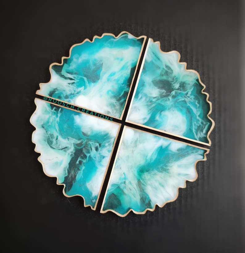 HANDMADE RESIN COASTERS Epoxy Resin Coasters Set of 4 Etsy