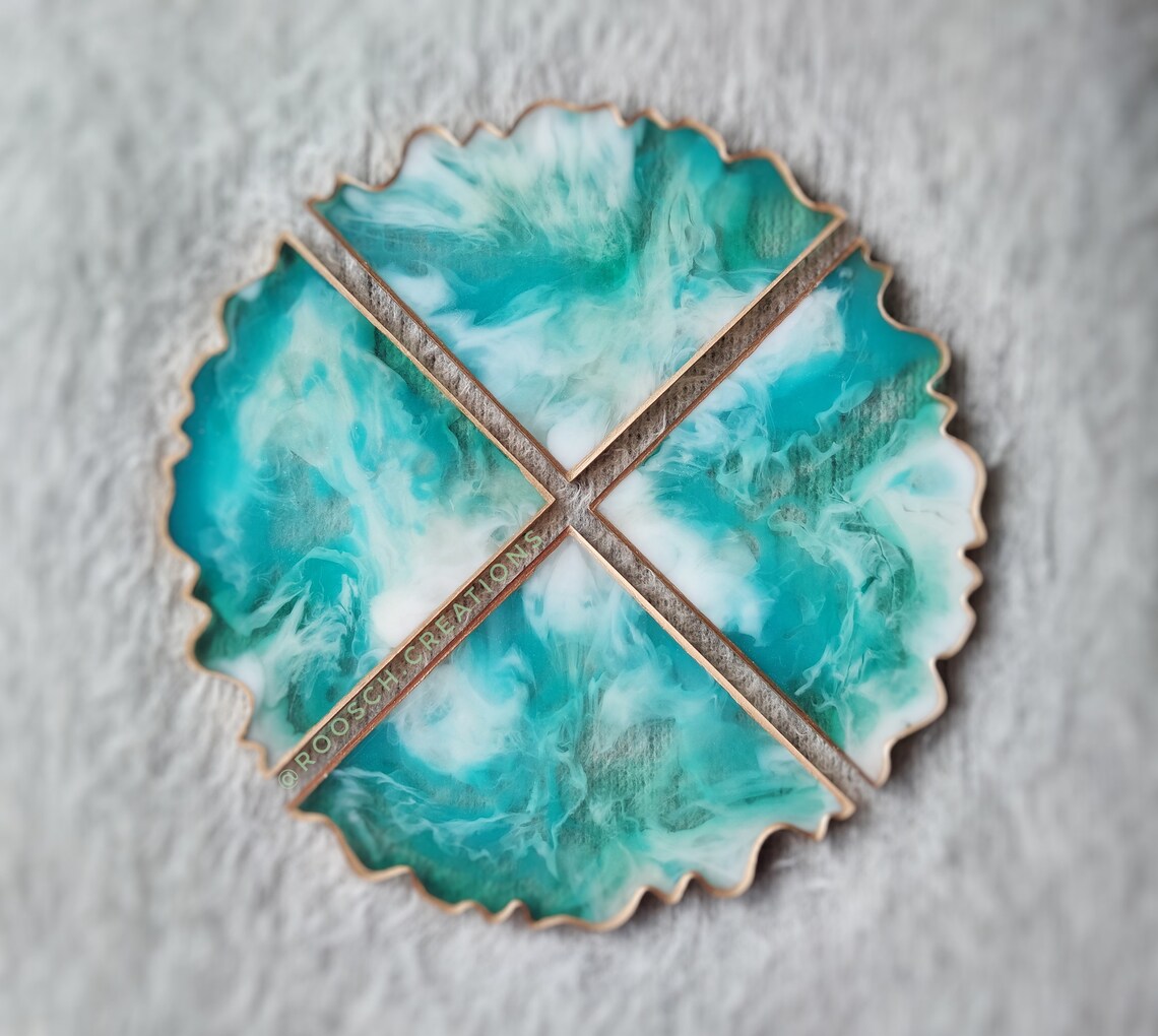 HANDMADE RESIN COASTERS Epoxy Resin Coasters Set of 4 Etsy