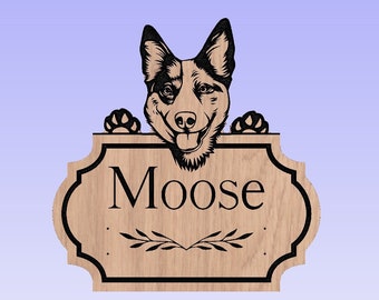 Personalized Australian Cattle Dog Leash Holder,  Dog Leash Hanger, Wood Dog Leash Hanger, Dog Leash Storage, Hook