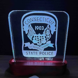 Connecticut state police patch Shoulder Patch Acrylic Lighted Plaque.
