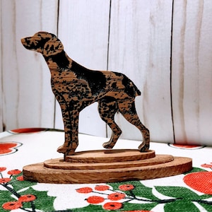 German Shorthaired Pointer Figure on oak stand