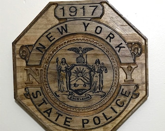 Personalized Wooden NYSP Police Badge, New York State Police, Police Officer Retirement,  Police Officer Gift, Police Academy Graduation