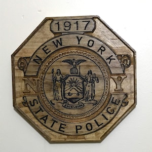 Personalized Wooden NYSP Police Badge, New York State Police, Police Officer Retirement,  Police Officer Gift, Police Academy Graduation