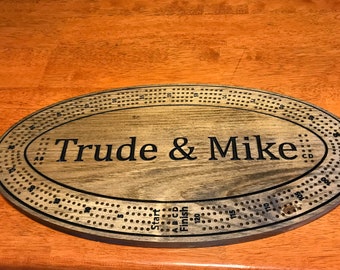 Custom Cribbage Board, Personalized Cribbage Board,Solid Wood Cribbage,Wedding Gift, Anniversary Gift, Cottage Sign