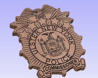 Wooden Ulster New York Police Commissioner Badge