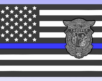 North Carolina State Highway Patrol Flag, Blue Line Flag, Thin Blue Line Flag, Police Flag