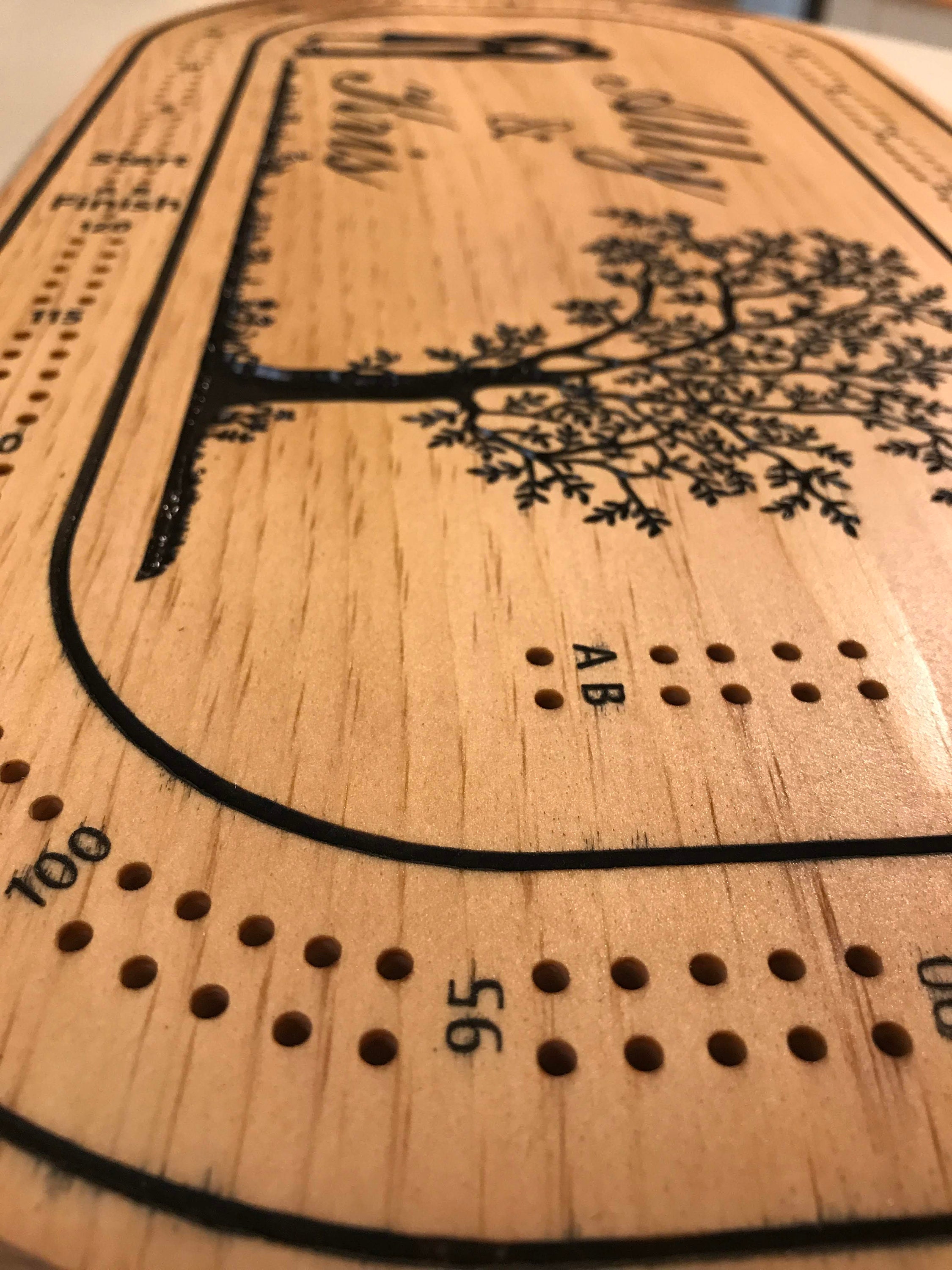 Custom Cribbage Board Personalized Cribbage BoardSolid Wood Etsy