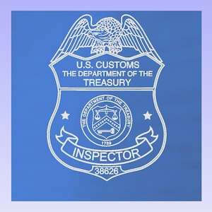 La plaque lumineuse de l&#39;insigne de l&#39;inspecteur du Trésor. Insigne de police, plaque lumineuse insigne personnalisée